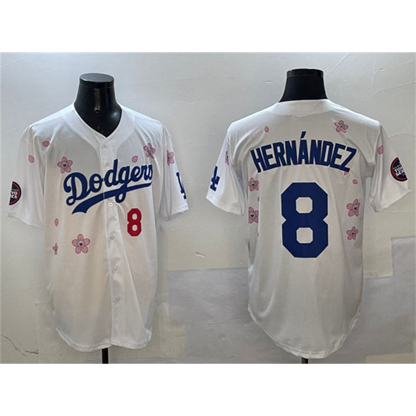 LA.Dodgers #8 Enrique Hernandez White 2025 Tokyo Series Limited Stitched Jersey