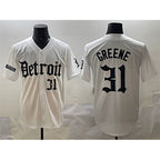 D.Tigers #31 Riley Greene White Motor Gothic Edition Vapor Premier Limited Stitched Jersey