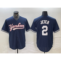 NY.Yankees #2 Derek Jeter Navy Cool Base Stitched  Jersey