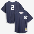 NY.Yankees #2 Derek Jeter Mitchell & Ness Navy Authentic Practice Jersey