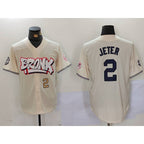 NY.Yankees #2 Derek Jeter Cream Limited Stitched  Jerseys