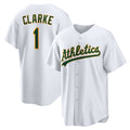 O.Athletics #1 Denzel Clarke White Home Replica Jersey