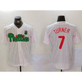P.Phillies #7 Trea Turner White Green Cool Base 2 Stitched Jersey