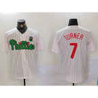 P.Phillies #7 Trea Turner White Green Cool Base 2 Stitched Jersey