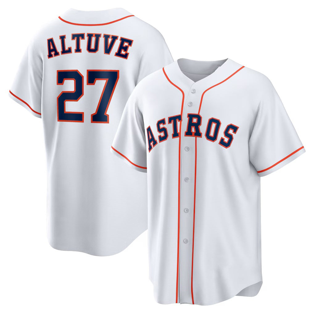 H.Astros #27 Jose Altuve White Home Replica Player Name Jersey