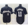 M.Brewers #11 Jackson Chourio Black 'Gothic 414 Shadows Edition' Vapor Premier Limited Stitched Jersey