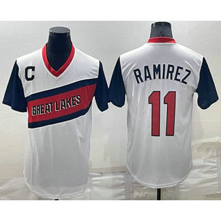 C.Guardians #11 Jose Ramirez White 2021 Little League Classic Stitched Jersey
