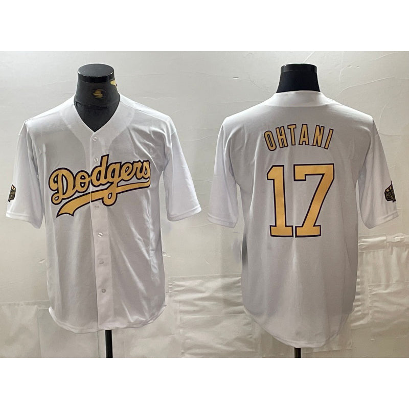 LA.Dodgers #17 Shohei Ohtani White 2022 All Star Stitched Cool Base Jersey