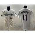 M.Brewers #11 Jackson Chourio White 'Gothic 414 Shadows Edition' Vapor Premier Limited Stitched Jersey