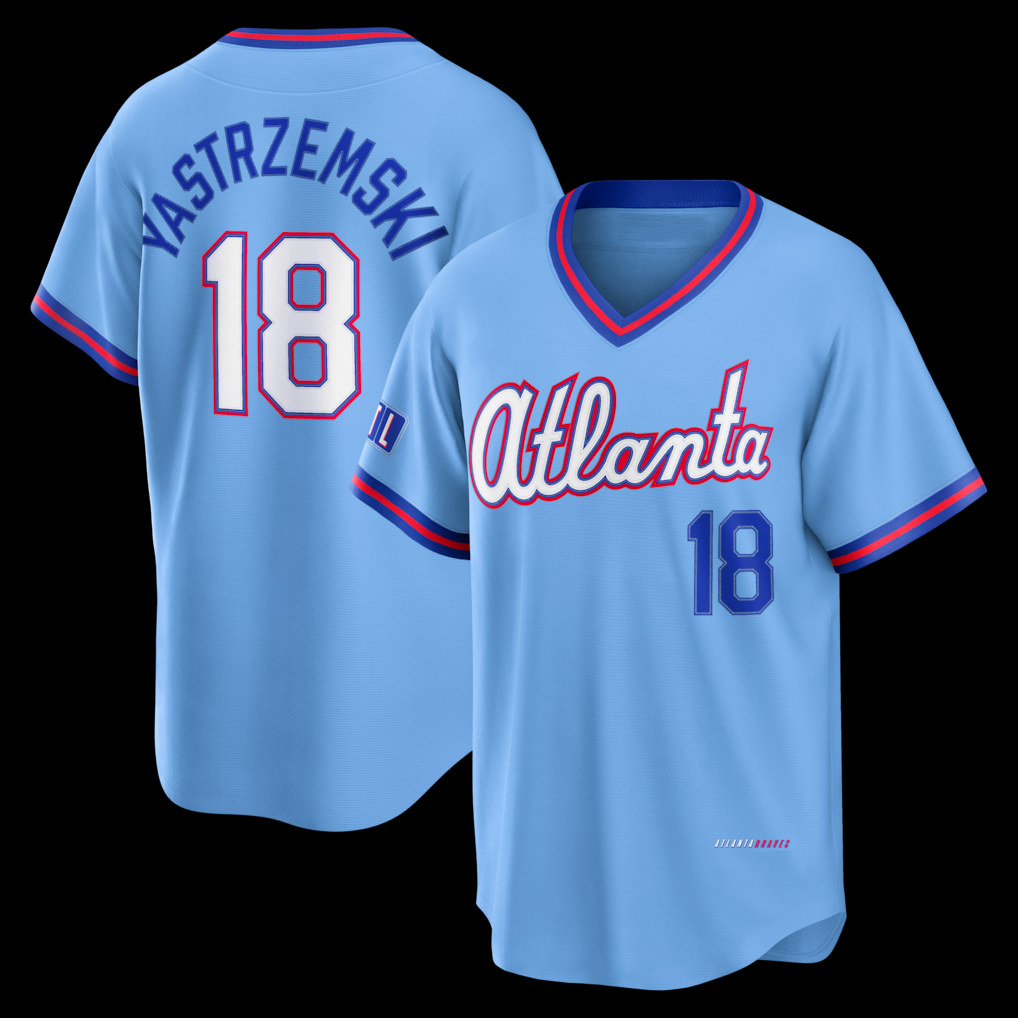 A.Braves #18 Mike Yastrzemski Powder Blue 2026 City Connect Stadium Stitched Jersey
