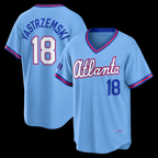 A.Braves #18 Mike Yastrzemski Powder Blue 2026 City Connect Stadium Stitched Jersey