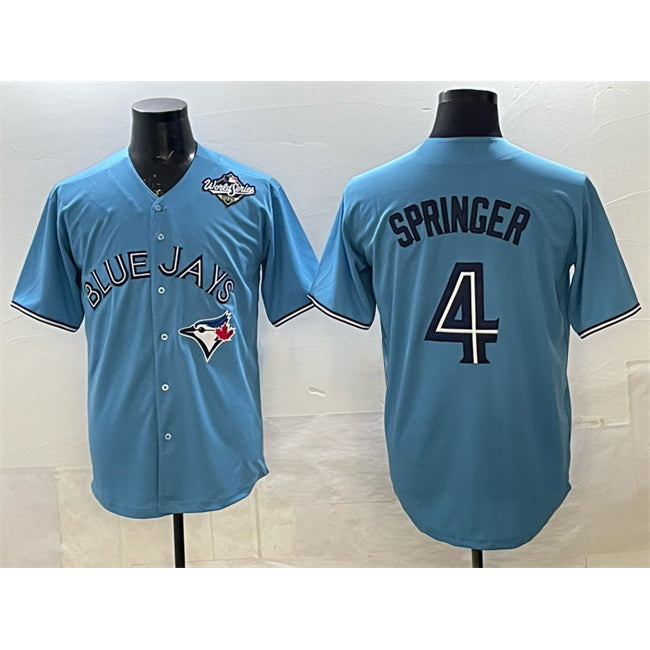 TB.Jays #4 George Springer Blue 2025 World Series Cool Base Stitched Jersey