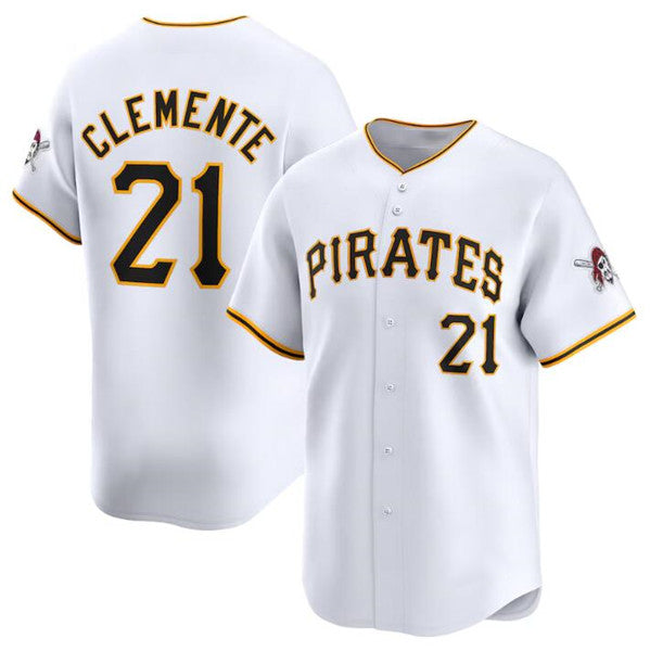 P.Pirates #21 Roberto Clemente White Home Limited  Stitched Jersey