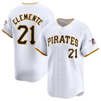 P.Pirates #21 Roberto Clemente White Home Limited  Stitched Jersey