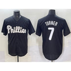 P.Phillies #7 Trea Turner Black Lights Out Limited Stitched Jersey