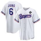 T.Rangers #6 Josh Jung 2023 White World Series Stitched Jersey