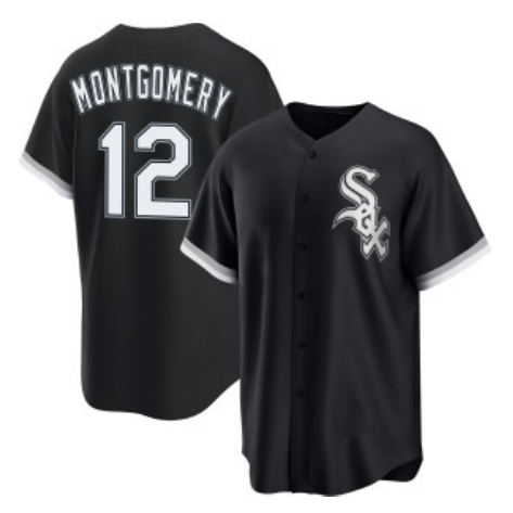 CW.Sox #12 Colson Montgomery Black Cool Base Stitched Jersey