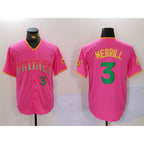SD.Padres #3 Jackson Merrill Pink Player Number 2 Fashion Jersey