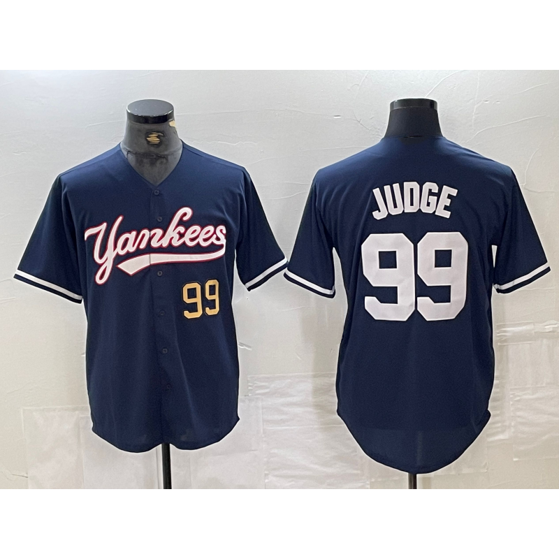 NY.Yankees #99 Aaron Judge Number Navy Cool Base Stitched  Jersey