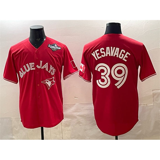 TB.Jays #39 Trey Yesavage Red 2025 World Series Cool Base Stitched Jersey