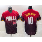 P.Phillies #10 J.T. Realmuto Red 2024 City Player Number Cool Base Jerseys