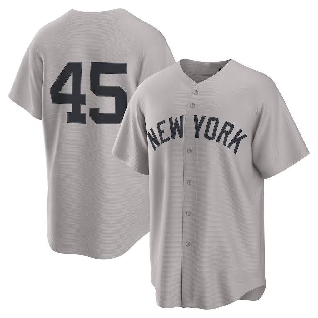 NY.Yankees #45 Gerrit Cole Gray Road Replica Jersey