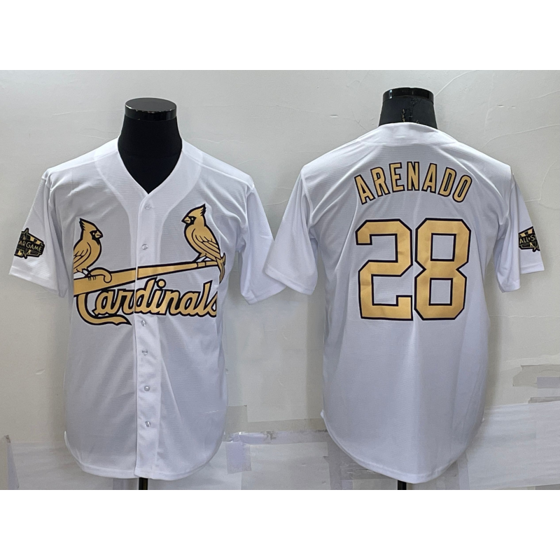 St. Louis Cardinals #28 Nolan Arenado White 2022 All Star Stitched Cool Base Jersey