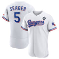 T.Rangers #5 Corey Seager White 2023 World Series Flex Base Stitched  Jersey