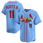 St. Louis Cardinals #11 Victor Scott II Light Blue Alternate Limited Stitched Jersey