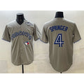 TB.Jays #4 George Springer Gray 2025 World Series Cool Base Stitched Jersey