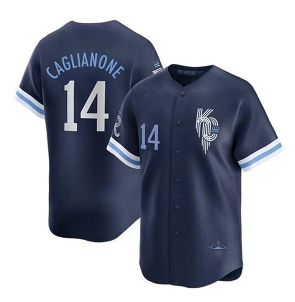 KC.Royals #14 Jac Caglianone Navy City Connect Limited Stitched Jersey