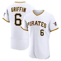 P.Pirates #6 Konnor Griffin White Home Authentic Jersey