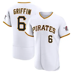 P.Pirates #6 Konnor Griffin White Home Authentic Jersey