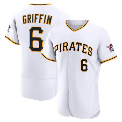 P.Pirates #6 Konnor Griffin White Home Authentic Jersey
