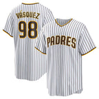 SD.Padres #98 Randy Vasquezs White Home Replica Jersey