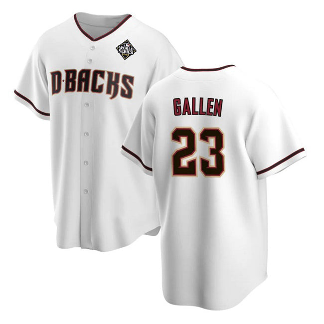 A.Diamondbacks #23 Zac Gallen White 2023 World Series Cool Base Stitched  Jersey