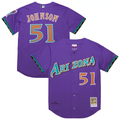 A.Diamondbacks #51 Randy Johnson Mitchell & Ness Purple 2000 Throwback Authentic Jersey