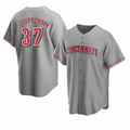 C.Reds #37 Tyler Stephenson Grey Cool Base Jersey