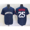 M.Twins #25 Byron Buxton 2023 Navy Blue Cool Base Stitched Jersey