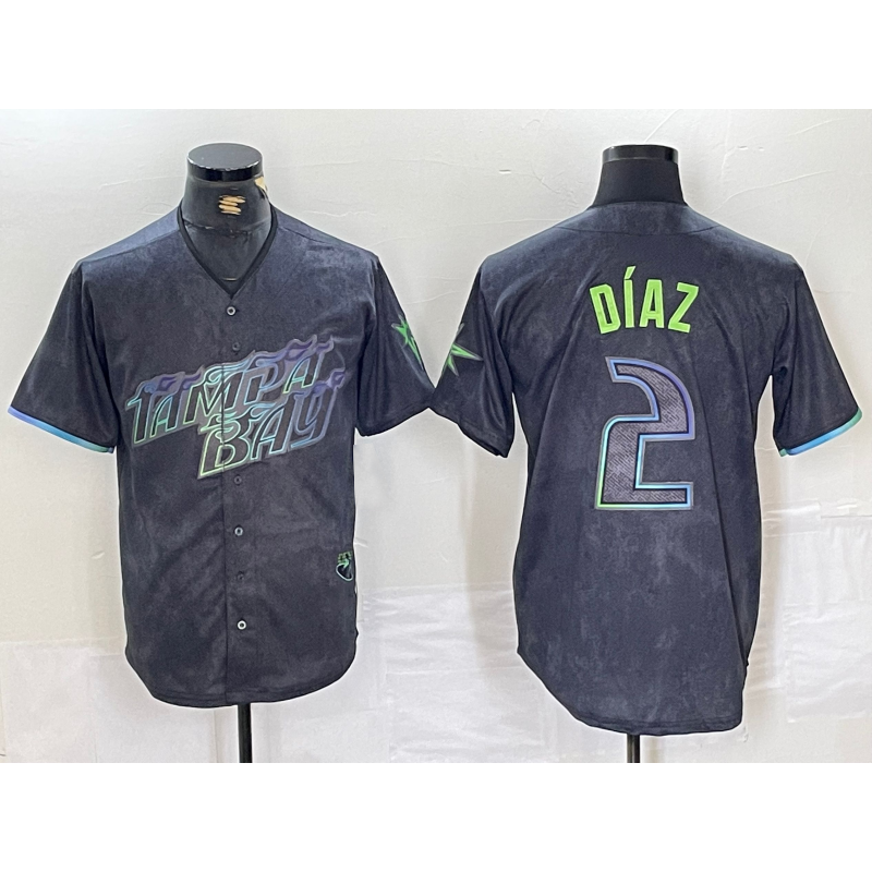 TB.Rays #2 Yandy Diaz Charcoal 2024 City Connect Limited Stitched Jersey
