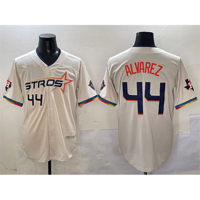 H.Astros #44 Yordan Alvarez Cream 2025 City Connect With Texas Patch Limited Stitched  Jersey