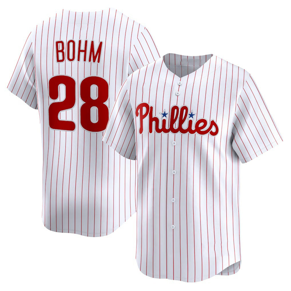 P.Phillies #28 Alec Bohm White Home Limited Player Jersey