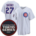 C.Cubs #27 Seiya Suzuki White 2025 World Tour Tokyo Series Home Stitched Jersey