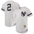 NY.Yankees #2 Derek Jeter Mitchell & Ness White Cooperstown Collection 1996 Authentic Home Jersey