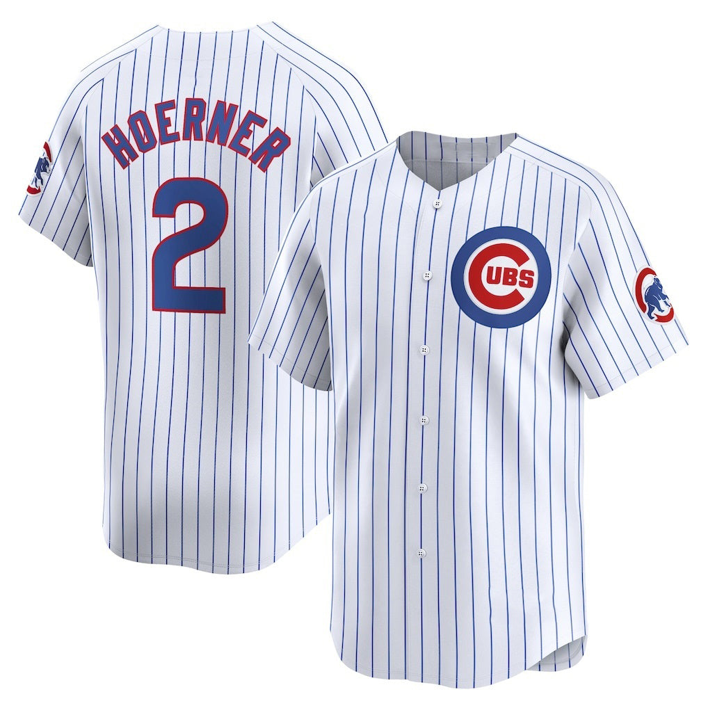 C.Cubs #2 Nico Hoerner White Home Limited Player Jersey