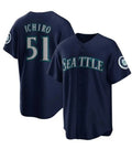 S.Mariners #51 Ichiro Suzuki Mitchell & Ness Navy Cool Base Stitched Jersey