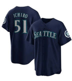 S.Mariners #51 Ichiro Suzuki Mitchell & Ness Navy Cool Base Stitched Jersey