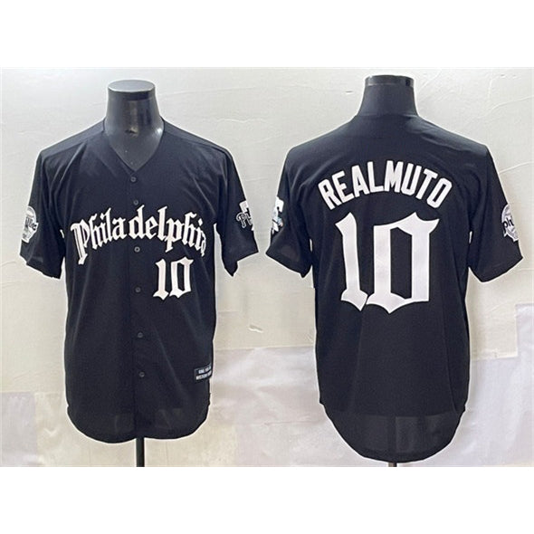 P.Phillies #10 J.T. Realmuto Black Gothic Vapor Limited Stitched Jersey