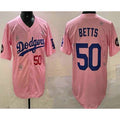 LA.Dodgers #50 Mookie Betts Pink 2025 Tokyo Series Limited Jersey