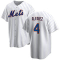 NY.Mets #4 Francisco Alvarez White Cool Base Stitched Jersey